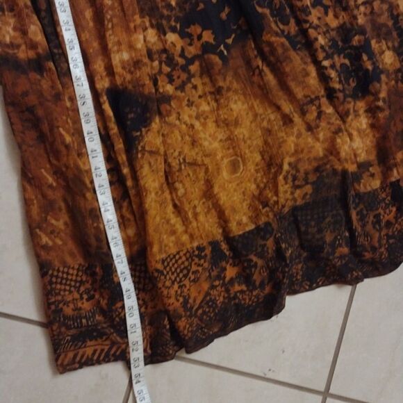 Soft Surroundings Venetian Midi Dress orange black zip top 3/4 sleeve fall 12 - Picture 9 of 12